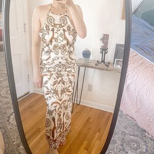 House Of Harlow 1960 Satin Open Back Maxi Gown XS